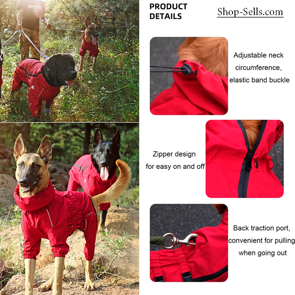 Waterproof Dog Raincoat — Lightweight Reflective Jacket for All Seasons
