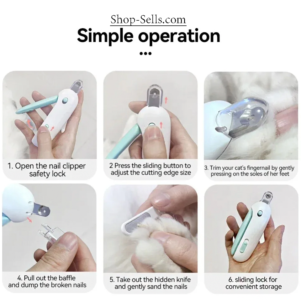 Pet Nail Clippers with Safety Guard & Nail File – For Cats, Dogs & Rabbits | Shop-Sells