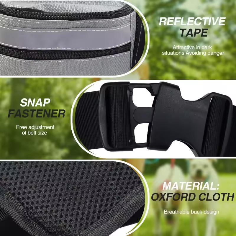 Dog Treat Training Waist Bag with Water Bottle Holder – Hands-Free Pouch for Walks & Travel