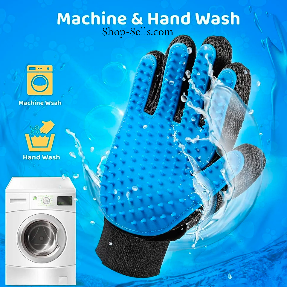 Grooming Gloves for Cats and Dogs – Deshedding and Massage Brush, Hair Removal, Bathing and Care