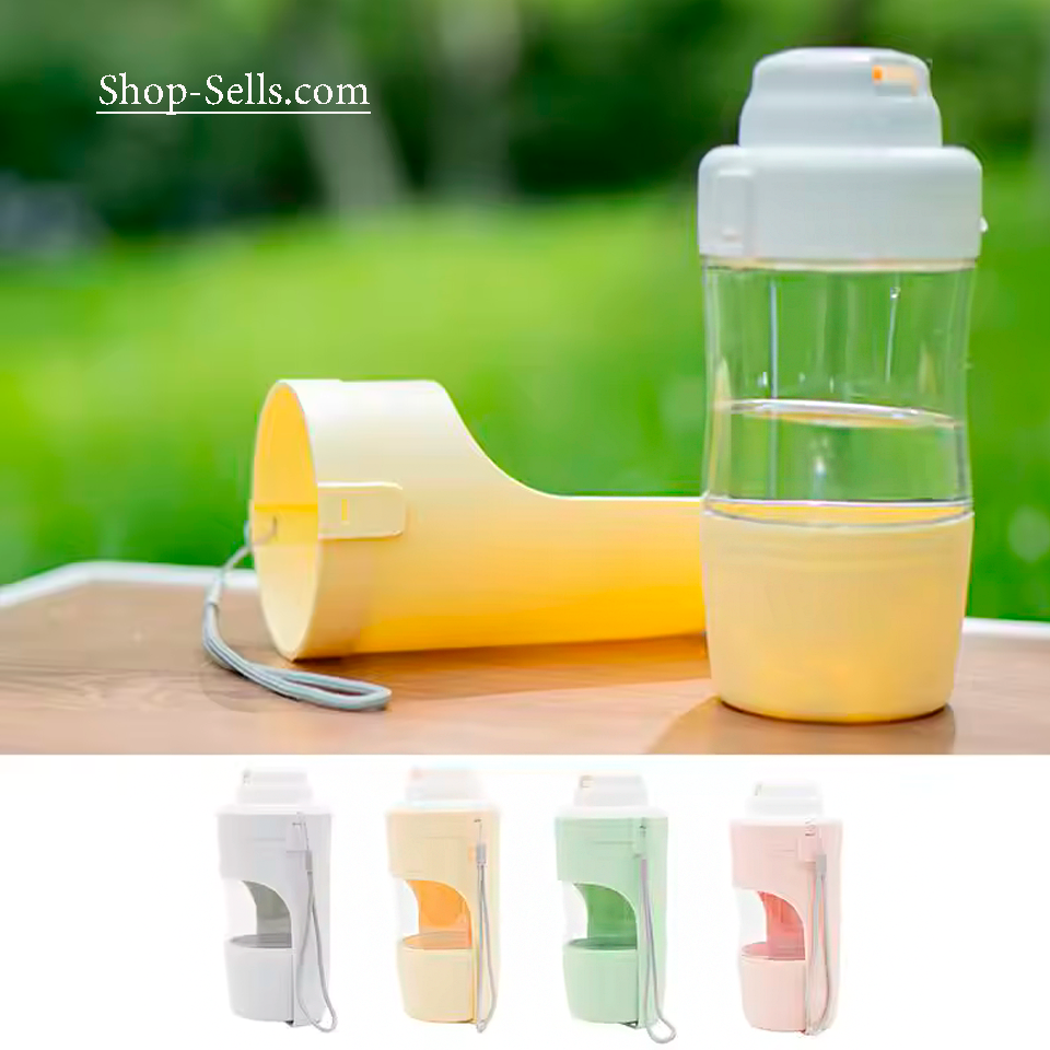 2-in-1 Dog Water Bottle with Food Container – Leakproof Travel Bowl for Walking & Hiking