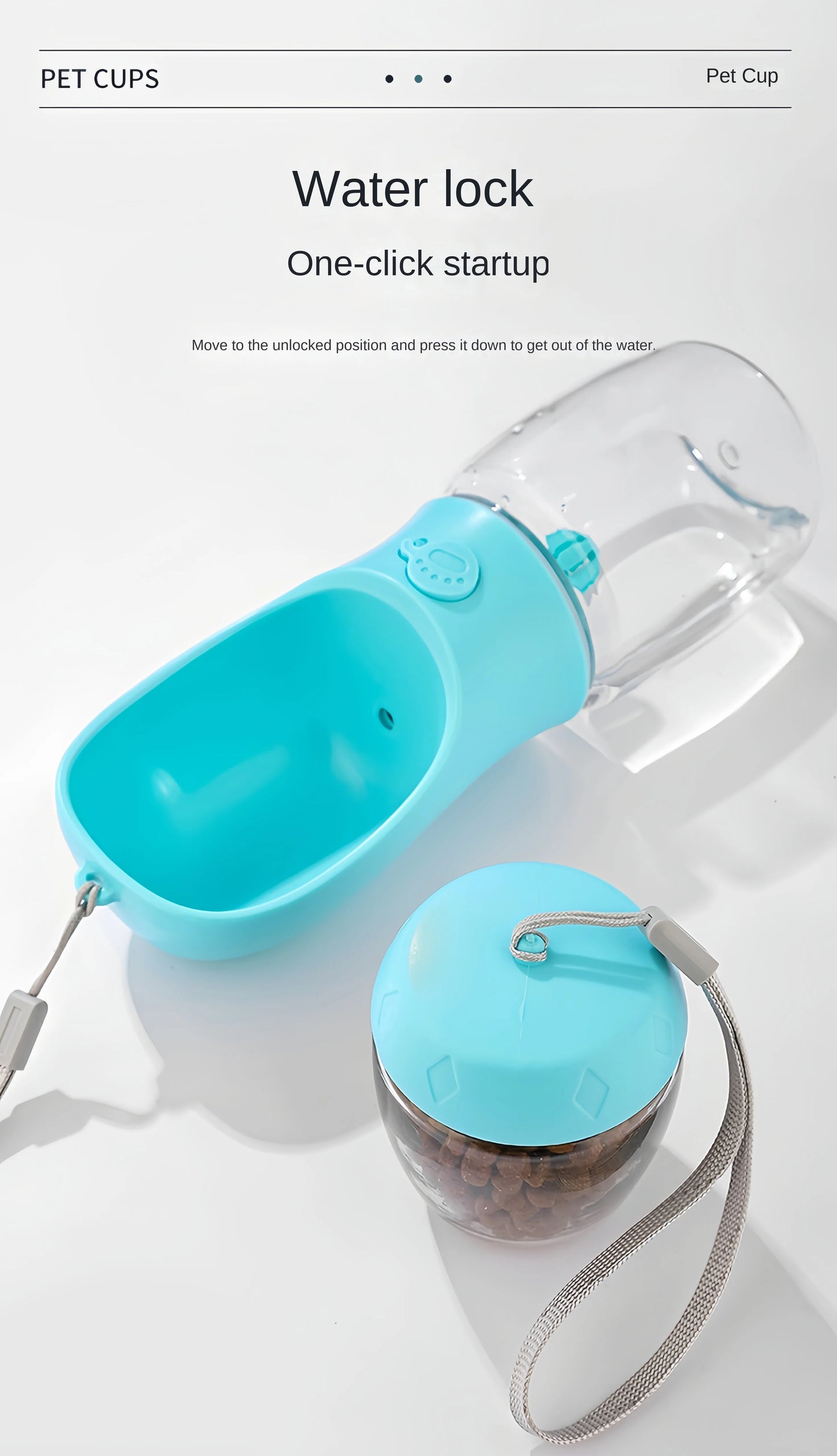 For cats, dogs, and even raccoons. Water and food bottle – BPA-free, perfect for walks and travel.