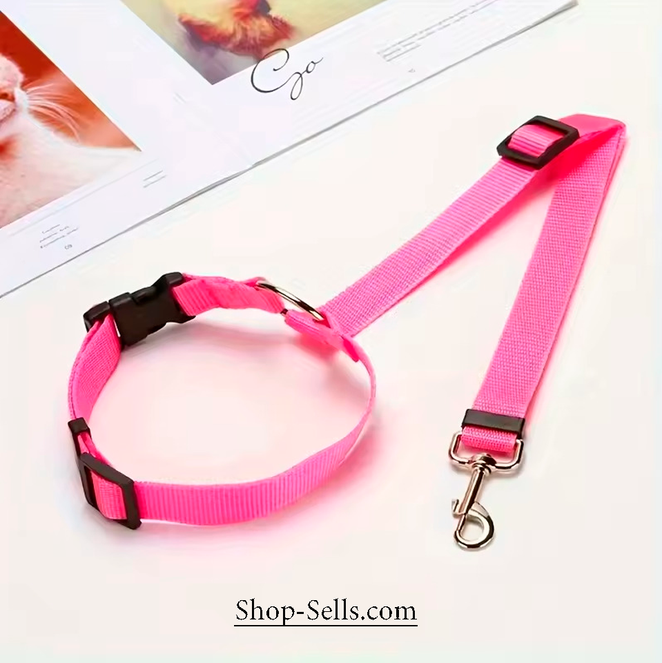 Adjustable Dog Car Seat Belt with Headrest Attachment | Safety Leash for Small Dogs