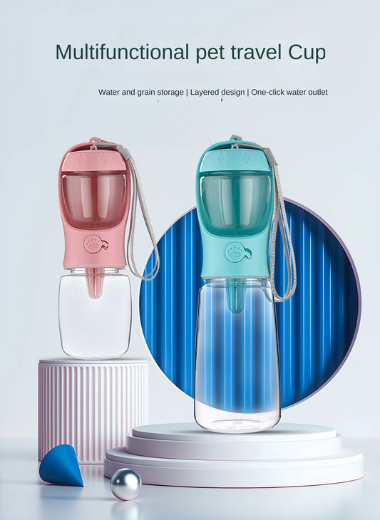 For cats, dogs, and even raccoons. Water and food bottle – BPA-free, perfect for walks and travel.