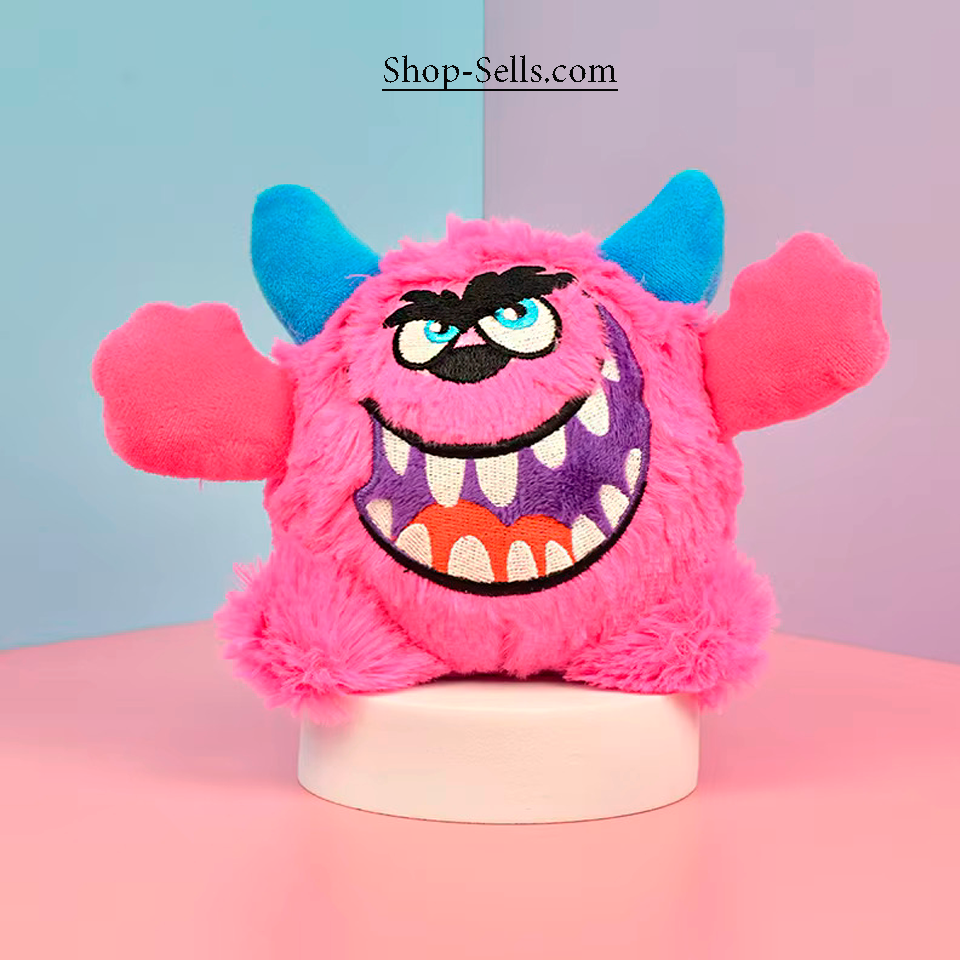 Interactive Dog Toy Monster & Crab 2-in-1 | Chew Plush Ball with Squeaker