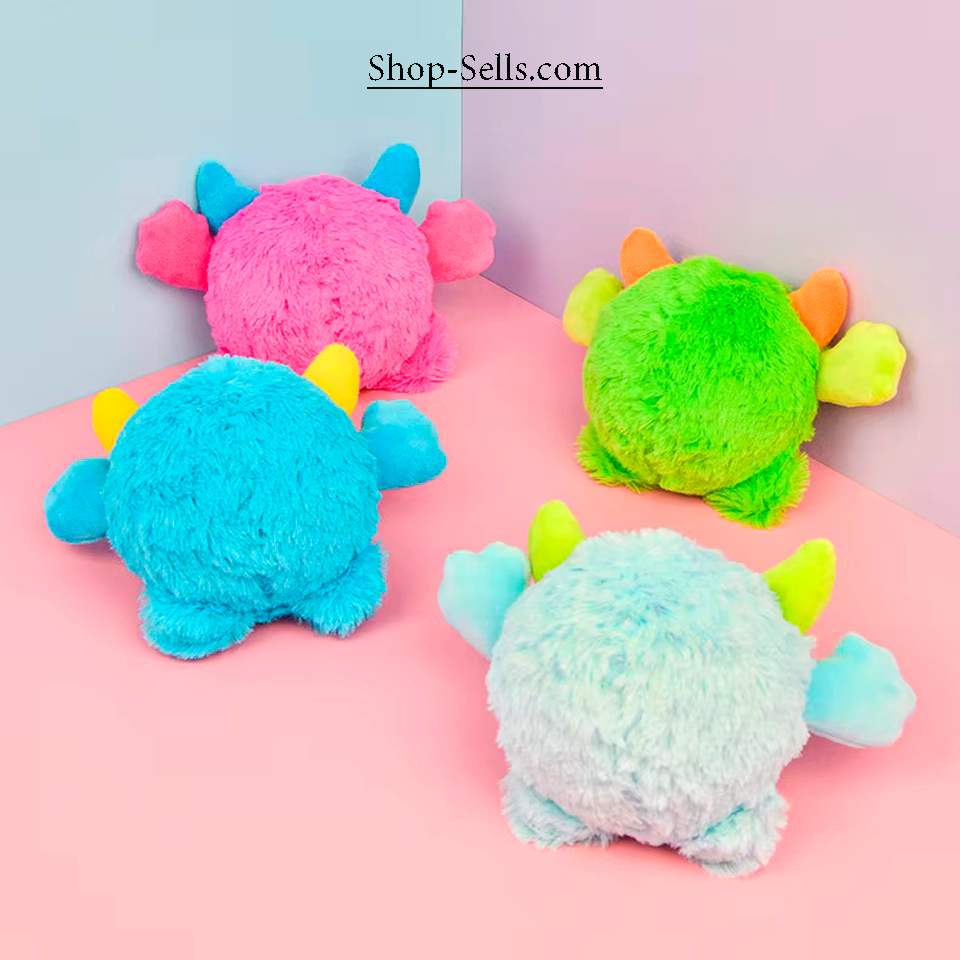 Interactive Dog Toy Monster & Crab 2-in-1 | Chew Plush Ball with Squeaker