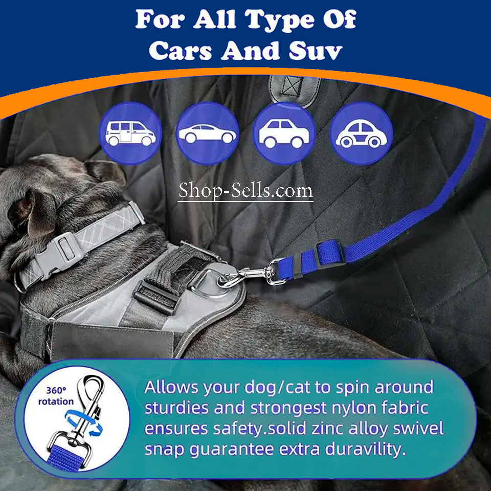 Adjustable Dog Car Seat Belt with Headrest Attachment | Safety Leash for Small Dogs